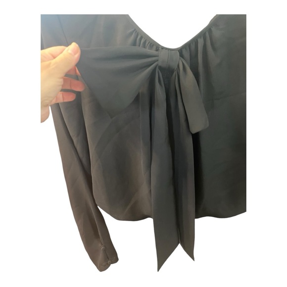 Lafayette 148 New York Black Bow Tie Blouse Tweed Skirt Dress Size 10 - Picture 5 of 12